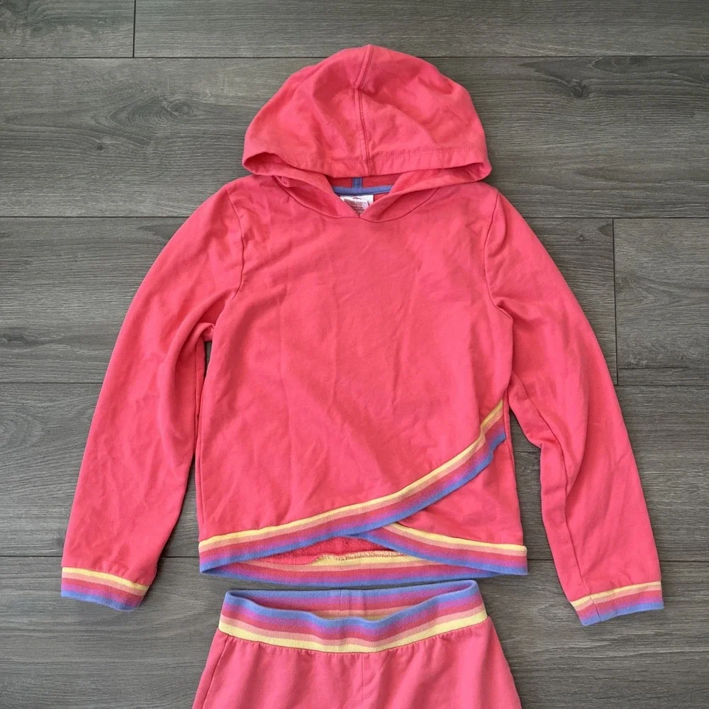 Tommy Bahama Girls L 10/12 Sweatsuit Pink Pants & Hoodie